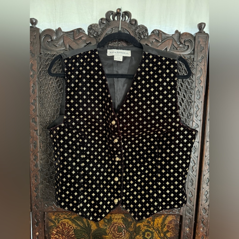 Vintage Norton McNaughton Womens Velvet Vest